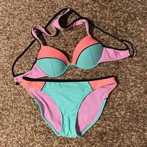 Color-Block Xhilaration Bikini Top & Bottom